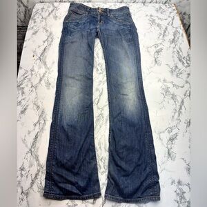 Hudson Jeans Classic Low Rise Women's Medium Blue Flare Denim Jeans size 24